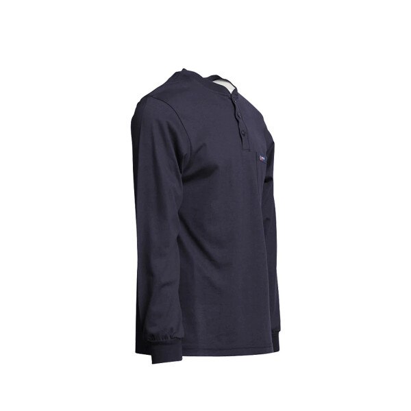LAPCO 7 oz FR Henley Long Sleeve Shirt in Navy